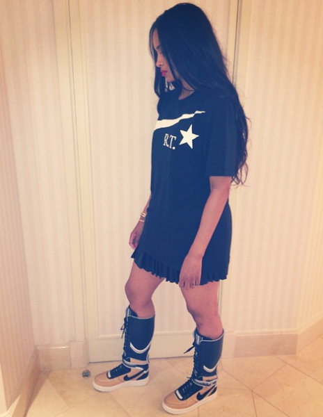 Ciara Wears Nike + R.T. Air Force 1 “Triangle Offense” 2
