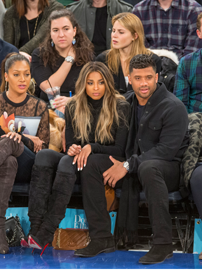 Ciara Sits Courtside At The Knicks Game In A Pair Of Christian Louboutin Ishtar Botta Ruched Suede Red Sole Boot6