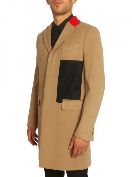Givenchy Beige Contrast Collar Wool-Cashmere Coat1