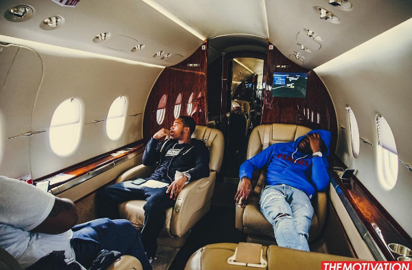 meek-mill-wears-a-penfield-starkville-chenille-hoodie-on-a-private-jet-3