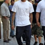 Chris Brown Styling On Them Lames In A Supreme Playboy Tee-shirt