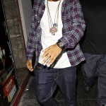 Chris Brown Styling On Them Lames In A $220 Ice Cream Cone Head Flannel Plaid Shirt