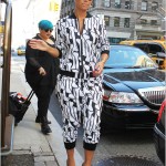 All Glammed-Up: Amber Rose In A Joyrich’s “Bone Collection” Jacket & Harem Pants With Christian Louboutin Spiked Heels