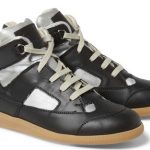 Currently Obsessed With: $740 Maison Martin Margiela Painted Panelled-Leather High Top Sneakers 