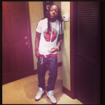 Male Celeb Fashion: Ace Hood Styles In A Maison Givenchy Tee-Shirt & Air Jordan Retro 5 “Fire Red”  