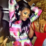 Yandy Smith Flaunts Her Cute Face & Small Waist In A $76 Topshop ‘Blur Rave’ Bodycon Midi Dress