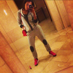 Instagram Monday With Angela Simmons; She’s Wearing A Sweatsuit From Her Collection & Air Jordan IV “Fire Red Toro”