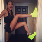 Cute Chic In Kicks: Jourdan Dunn Shows Off Her $640 Gucci Coda Neon Yellow Leather Sneakers