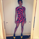Chris Brown’s Chick Karrueche Tran In A $58 Topshop Leopard Dress & $169 London Trash Pumps