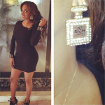 Lala Anthony In A Versace Dress & $1,295 Giuseppe Zanotti x Anja Rubik Suede Open Toe Lace Up Booties