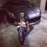 Soulja Boy Poses In Front Of His Lamborghini In A $125 Custom Croc Tee Shirt By Golden Hanger