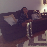 Gold Fever: Angela Simmons In $455 London Trash Snake Knee High Boots