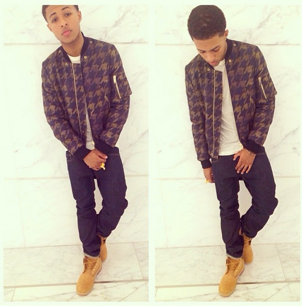 Diggy Simmons Styles In A $463 Paul Smith ‘Brown Mens Houndstooth ...