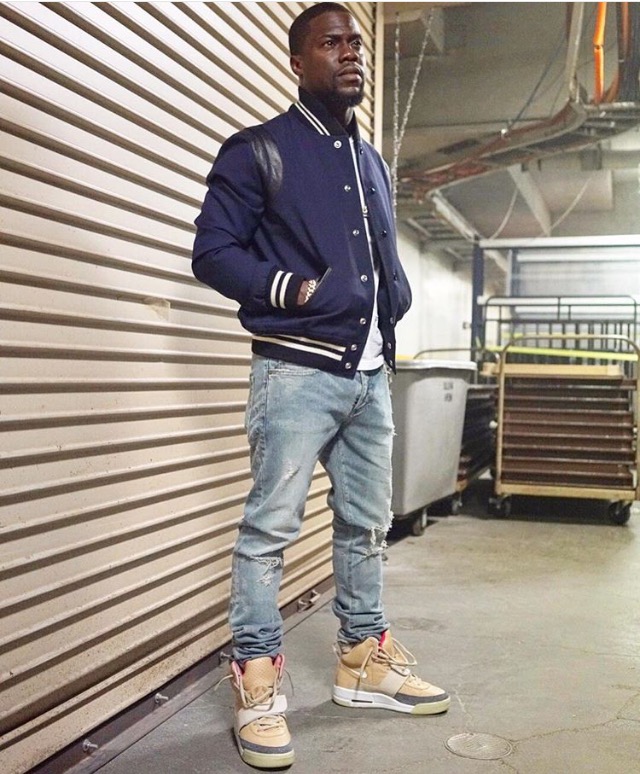 Kevin Hart Wears A Saint Laurent Classic Teddy Jacket With Leather ...