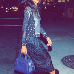 Fashion Icon: Ciara Styles In A Coach Pieced Patchwork Dress, Moto Boots & Ace Satchel Bag