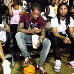 Rucker Park Fashion: Lil Durk Wears A Kenzo Tiger Tee-Shirt & Maison Margiela Burgundy Leather And Suede Replica Sneakers