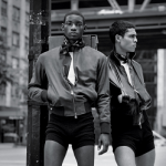 Rontez Valentine Models Berluti, Haider Ackermann & Emporio Armani Bomber Jackets For New York Times Style Magazine