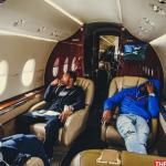 Meek Mill Wears A Penfield Starkville Chenille Hoodie On A G5 Private Jet