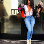 Celeb Style: Lala Anthony Poses In A Pologeoris Multi Color Fox Patchwork Jacket