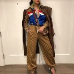 Rihanna Wears A Look From Gucci’s Pre-Fall 2018 Collection And Dolce & Gabbana’s Fall 2018 Menswear Collection
