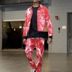 NBA Fashion: Shai Gilgeous-Alexander Wears An Armes x 424 Trucker Jacket, Denim Pants And Off-White x Nike Air Force 1 Low “Black” Sneakers