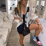 Jayda Cheaves Styles In Givenchy & Jordan 1 Retro High Fearless UNC Chicago Sneakers
