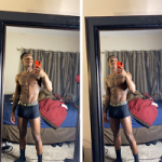 Rising Models Cortez Sims Snapped Pics In A Pair Of Versace Greca Border Trunks