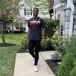 Dariq Whitehead Stepped Out In A Gucci Blade Logo Print Cotton Jersey T-Shirt And Rhyton Sneakers